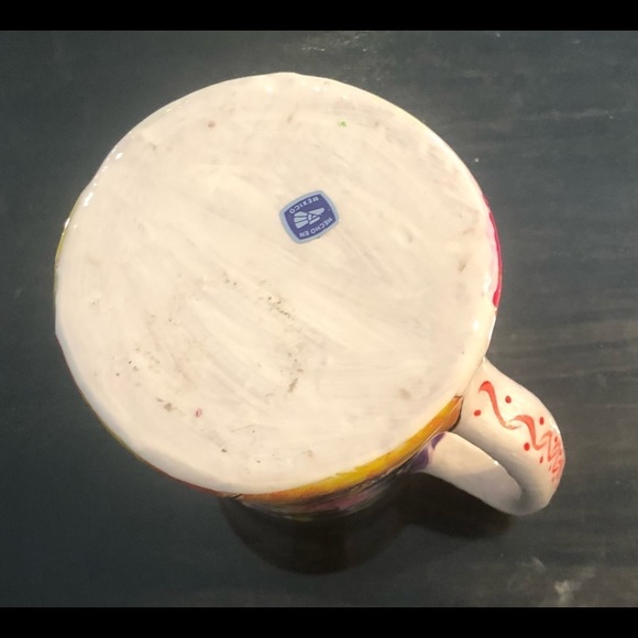 Mexican Pottery Colorful Fruit Hand Painted Mug Tankard Cheerful 12 Ounces - Picture 5 of 7